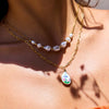 Wholesale Jewelry Stainless Steel Imitation Pearl Geometric Electroplating Necklace For Women