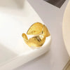 Wholesale Jewelry Stainless Steel Imitation Pearl Geometric Love Cross Open Ring With Electroplating And Retro Style