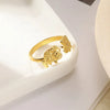 Wholesale Jewelry Stainless Steel Imitation Pearl Geometric Love Cross Open Ring With Electroplating And Retro Style