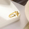 Wholesale Jewelry Stainless Steel Imitation Pearl Geometric Love Cross Open Ring With Electroplating And Retro Style