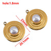 Wholesale Jewelry Stainless Steel Imitation Pearl Pendant With Round Irregular Bow Pattern Gold Plated Handmade Accessories