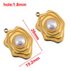 Wholesale Jewelry Stainless Steel Imitation Pearl Pendant With Round Irregular Bow Pattern Gold Plated Handmade Accessories