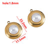Wholesale Jewelry Stainless Steel Imitation Pearl Pendant With Round Irregular Bow Pattern Gold Plated Handmade Accessories