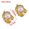 Wholesale Jewelry Stainless Steel Imitation Pearl Pendant With Round Irregular Bow Pattern Gold Plated Handmade Accessories