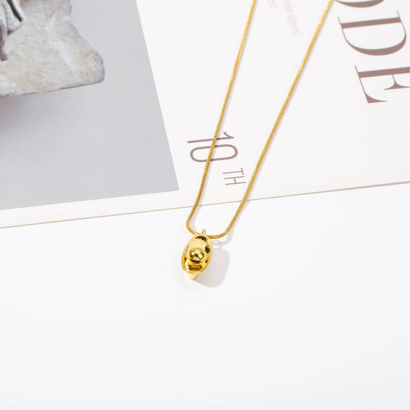 Wholesale Jewelry Stainless Steel Ingot Pendant With Round Snake Clavicle Chain Electroplated