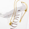 Wholesale Jewelry Stainless Steel Ingot Pendant With Round Snake Clavicle Chain Electroplated