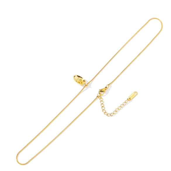 Wholesale Jewelry Stainless Steel Ingot Pendant With Round Snake Clavicle Chain Electroplated