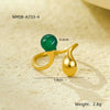 Wholesale Jewelry Stainless Steel Irregular Geometric Opening Ring Set With Stone Light Luxury Style Electroplated