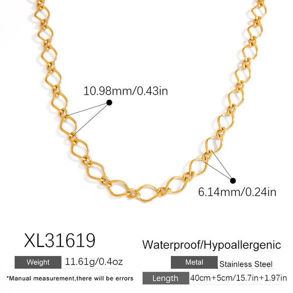 Wholesale Jewelry Stainless Steel 18K Gold Geometric Electroplated Necklace Unisex