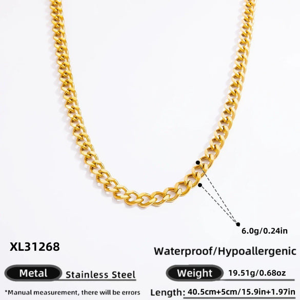 Wholesale Jewelry Stainless Steel 18K Gold Geometric Electroplated Necklace Unisex
