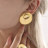 Wholesale Jewelry 316L Stainless Steel 18K Gold Plated Exaggerated Big Round Earrings With Stars Sun And Moon Clouds Universe Pattern