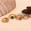 Wholesale Jewelry Stainless Steel 18K Gold Plated Geometric Bead Ring For Women