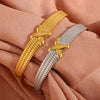 Wholesale Jewelry Stainless Steel 18K Gold Plated Geometric Bracelet For Women