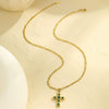 Wholesale Jewelry Stainless Steel 18K Gold Plated Geometric Cross Pendant Necklace For Women