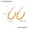 Wholesale Jewelry Stainless Steel 18K Gold Plated Geometric Cshaped Twisted Earrings For Women