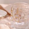 Wholesale Jewelry Stainless Steel 18K Gold Plated Geometric Long Circle Buckle Earrings For Women