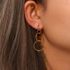 Wholesale Jewelry Stainless Steel 18K Gold Plated Geometric Long Circle Buckle Earrings For Women