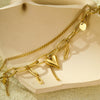 Wholesale Jewelry Stainless Steel 18K Gold Plated Geometric Love Star Pendant Double Bracelet