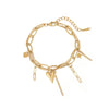 Wholesale Jewelry Stainless Steel 18K Gold Plated Geometric Love Star Pendant Double Bracelet