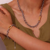 Wholesale Jewelry Stainless Steel 18K Gold Plated Geometric O Shaped Chain Splicing Necklace Set And Bracelet For Women