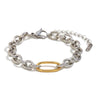 Wholesale Jewelry Stainless Steel 18K Gold Plated Geometric O Shaped Chain Splicing Necklace Set And Bracelet For Women