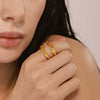 Wholesale Jewelry 316L Stainless Steel 18K Gold Plated Geometric Rectangular Ring And Joker Bracelet