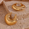 Wholesale Jewelry Stainless Steel 18K Gold Plated Hollow Heartshaped Geometric Earrings For Women