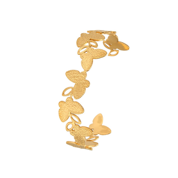 Wholesale Jewelry Stainless Steel 18K Gold Plated Open Butterfly Bracelet Fashionable Elegant
