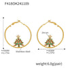 Wholesale Jewelry 316L Stainless Steel 18K Gold Plated Plant Flowers Enamel Glazed Zircon Necklace Earrings Set For Women