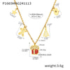 Wholesale Jewelry 316L Stainless Steel 18K Gold Plated Plant Flowers Enamel Glazed Zircon Necklace Earrings Set For Women