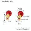 Wholesale Jewelry 316L Stainless Steel 18K Gold Plated Plant Flowers Enamel Glazed Zircon Necklace Earrings Set For Women