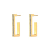 Wholesale Jewelry Stainless Steel 18K Gold Plated Rectangular Geometric Earrings