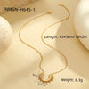 Wholesale Jewelry Stainless Steel 18K Gold Plated Semicircle Sunflower Inlaid White Zircon Necklace For Women Geometric Style