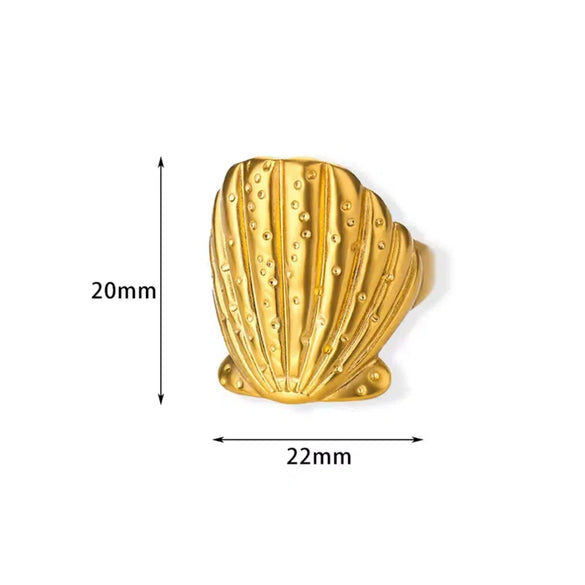 Wholesale Jewelry Stainless Steel 18K Gold Plated Starfish Ring For Ladies With Animal Zodiac Pattern