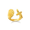 Wholesale Jewelry Stainless Steel 18K Gold Plated Starfish Ring For Ladies With Animal Zodiac Pattern