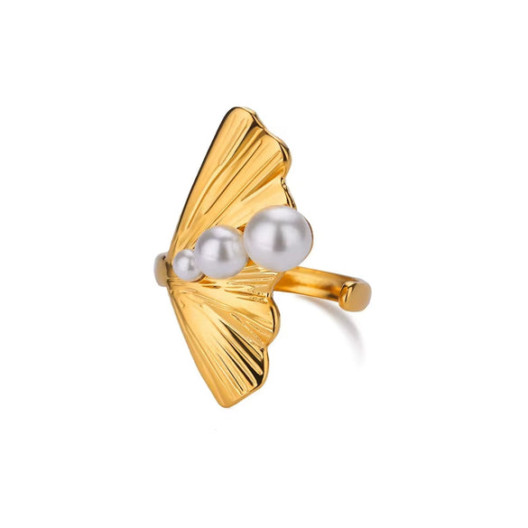 Wholesale Jewelry Stainless Steel 18K Gold Plated Starfish Ring For Ladies With Animal Zodiac Pattern
