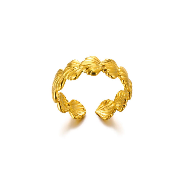 Wholesale Jewelry Stainless Steel 18K Gold Plated Starfish Ring For Ladies With Animal Zodiac Pattern