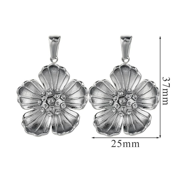 Wholesale Jewelry Stainless Steel 18K Goldplated Creative Flower Pendant Necklace