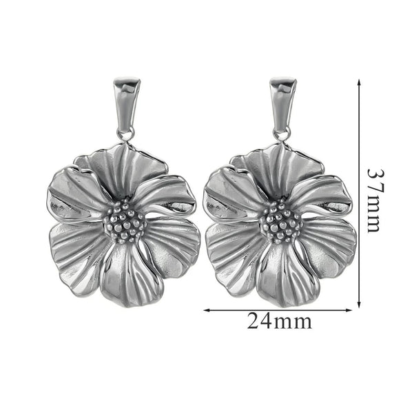 Wholesale Jewelry Stainless Steel 18K Goldplated Creative Flower Pendant Necklace