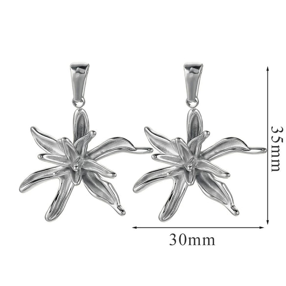 Wholesale Jewelry Stainless Steel 18K Goldplated Creative Flower Pendant Necklace