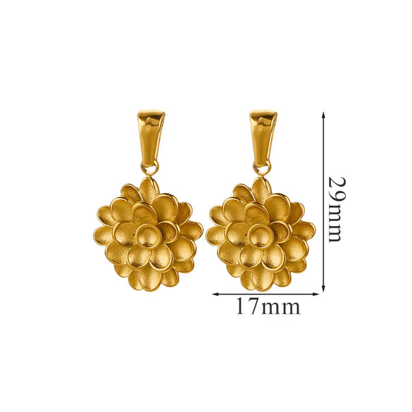 Wholesale Jewelry Stainless Steel 18K Goldplated Creative Flower Pendant Necklace