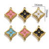Wholesale Jewelry Stainless Steel 18K Goldplated Fourleaf Clover Double Hanging Bracelet Necklace Electroplating