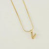 Wholesale Jewelry 316L Stainless Steel Letter Necklace Gold Plated With Diamond Egg S Chain For Women