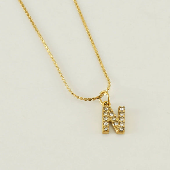 Wholesale Jewelry 316L Stainless Steel Letter Necklace Gold Plated With Diamond Egg S Chain For Women