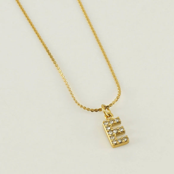 Wholesale Jewelry 316L Stainless Steel Letter Necklace Gold Plated With Diamond Egg S Chain For Women