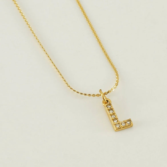 Wholesale Jewelry 316L Stainless Steel Letter Necklace Gold Plated With Diamond Egg S Chain For Women