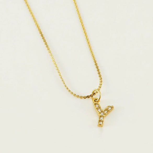 Wholesale Jewelry 316L Stainless Steel Letter Necklace Gold Plated With Diamond Egg S Chain For Women