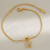 Wholesale Jewelry Stainless Steel Letter Pendant Love Knot Bracelet Electroplating For Women