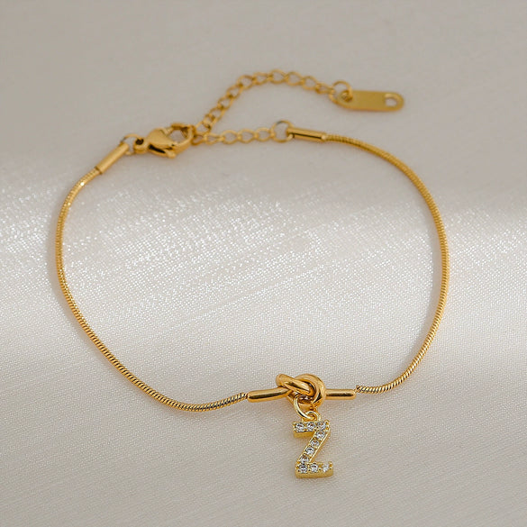 Wholesale Jewelry Stainless Steel Letter Pendant Love Knot Bracelet Electroplating For Women