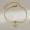 Wholesale Jewelry Stainless Steel Letter Pendant Love Knot Bracelet Electroplating For Women